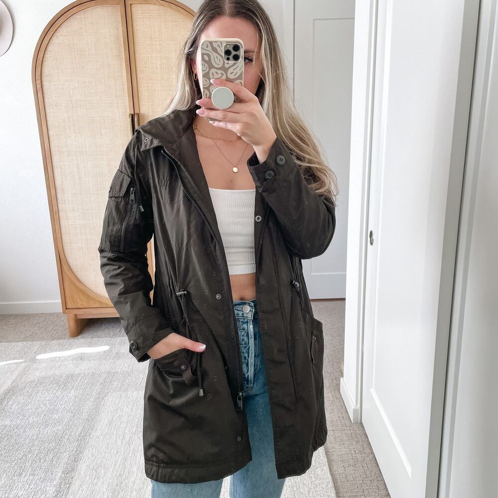 STEVE‎ MADDEN Dark Olive Green Long Utility Jacket